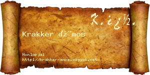 Krakker Ámos névjegykártya